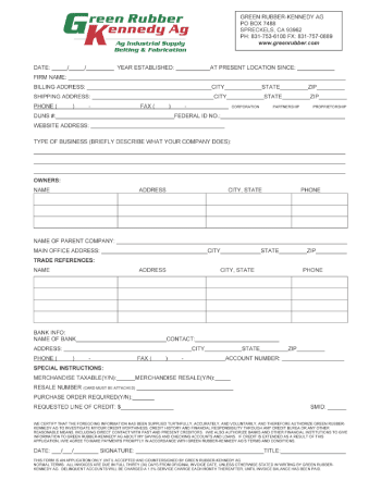 Credit Application